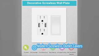 Modern White Screwless Outlet Covers